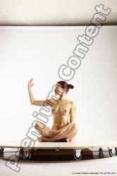 Nude Woman White Sitting poses - ALL Slim long colored Sitting poses - simple Multi angle poses Pinup